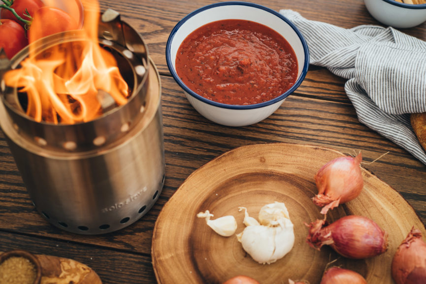 solo stove and tomato soup
